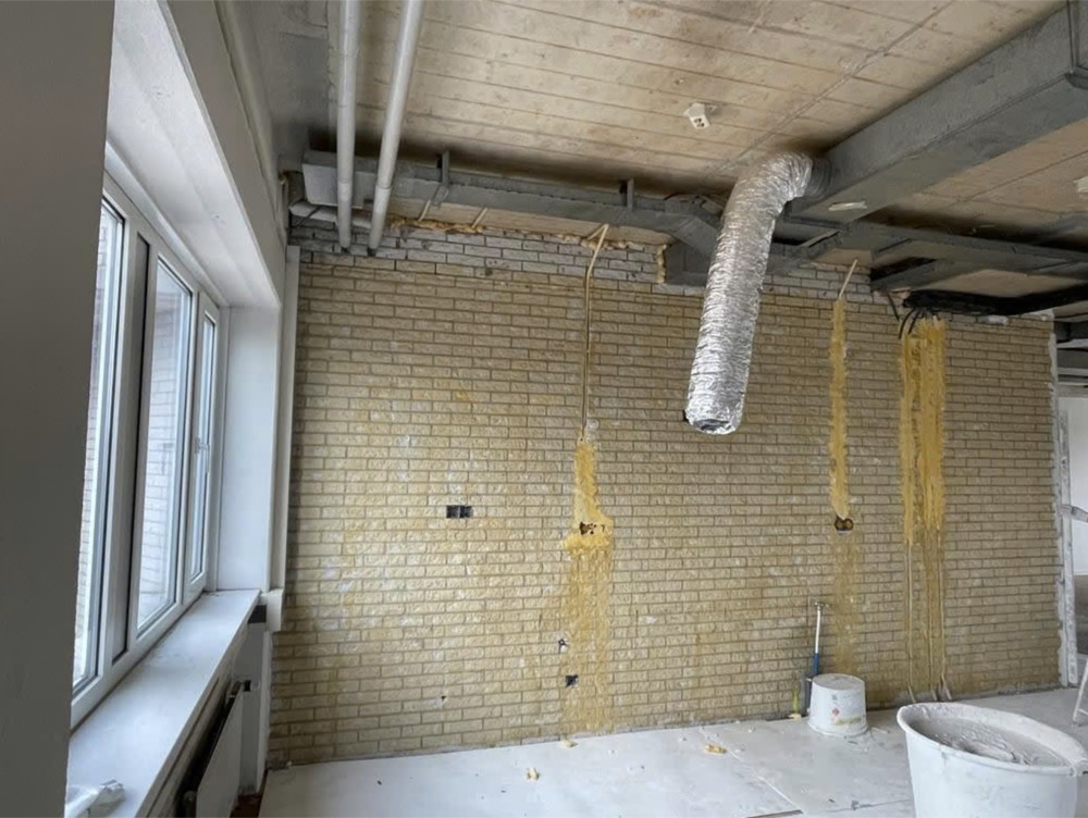 Lege ruimte voor het stucwerk